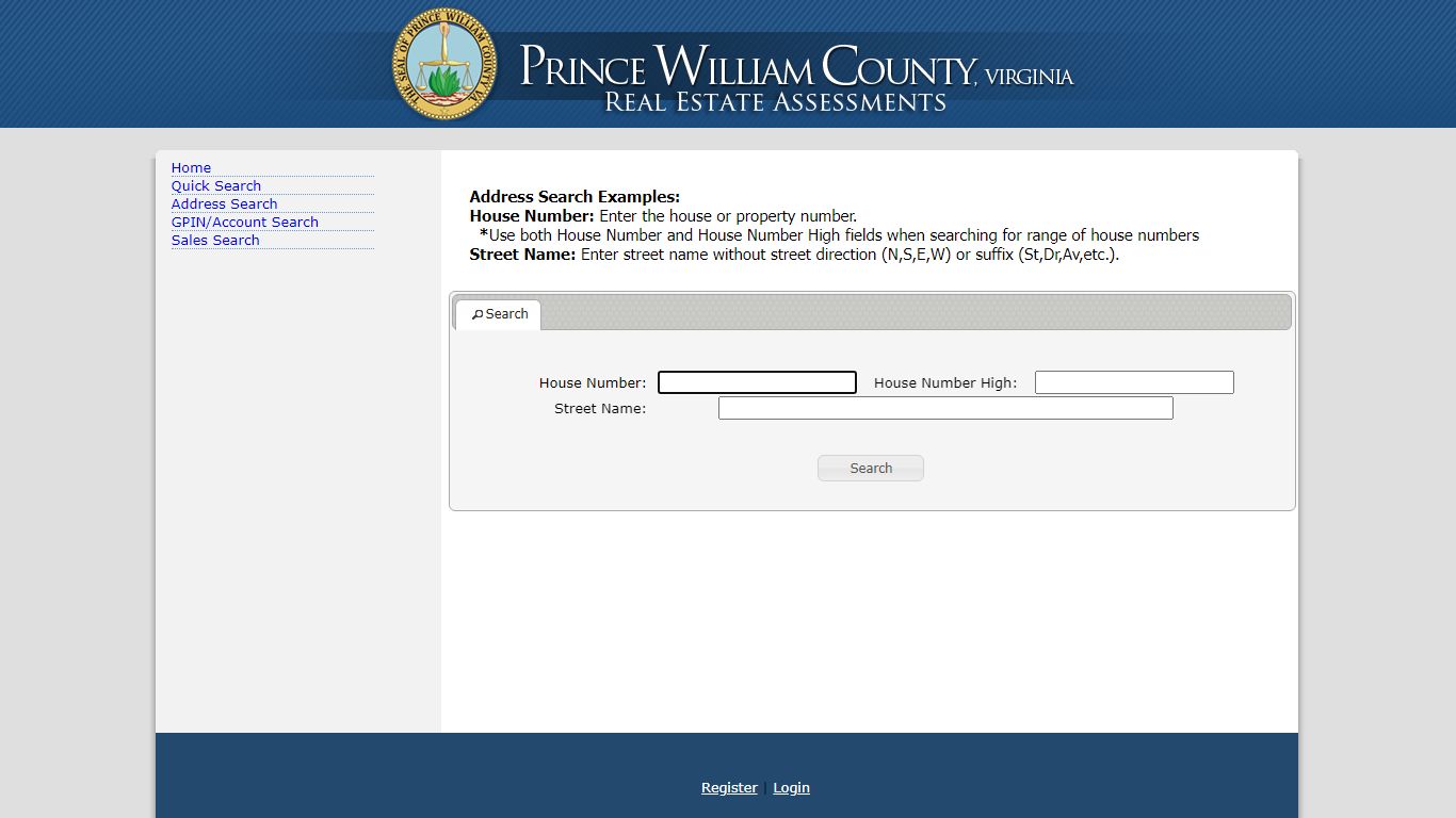 Prince William County, Virginia > AddressSearch